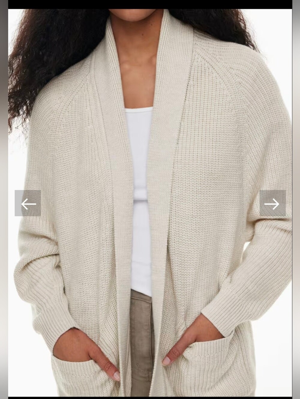 Wilfred Taupe Open-Front Ribbed Cardigan